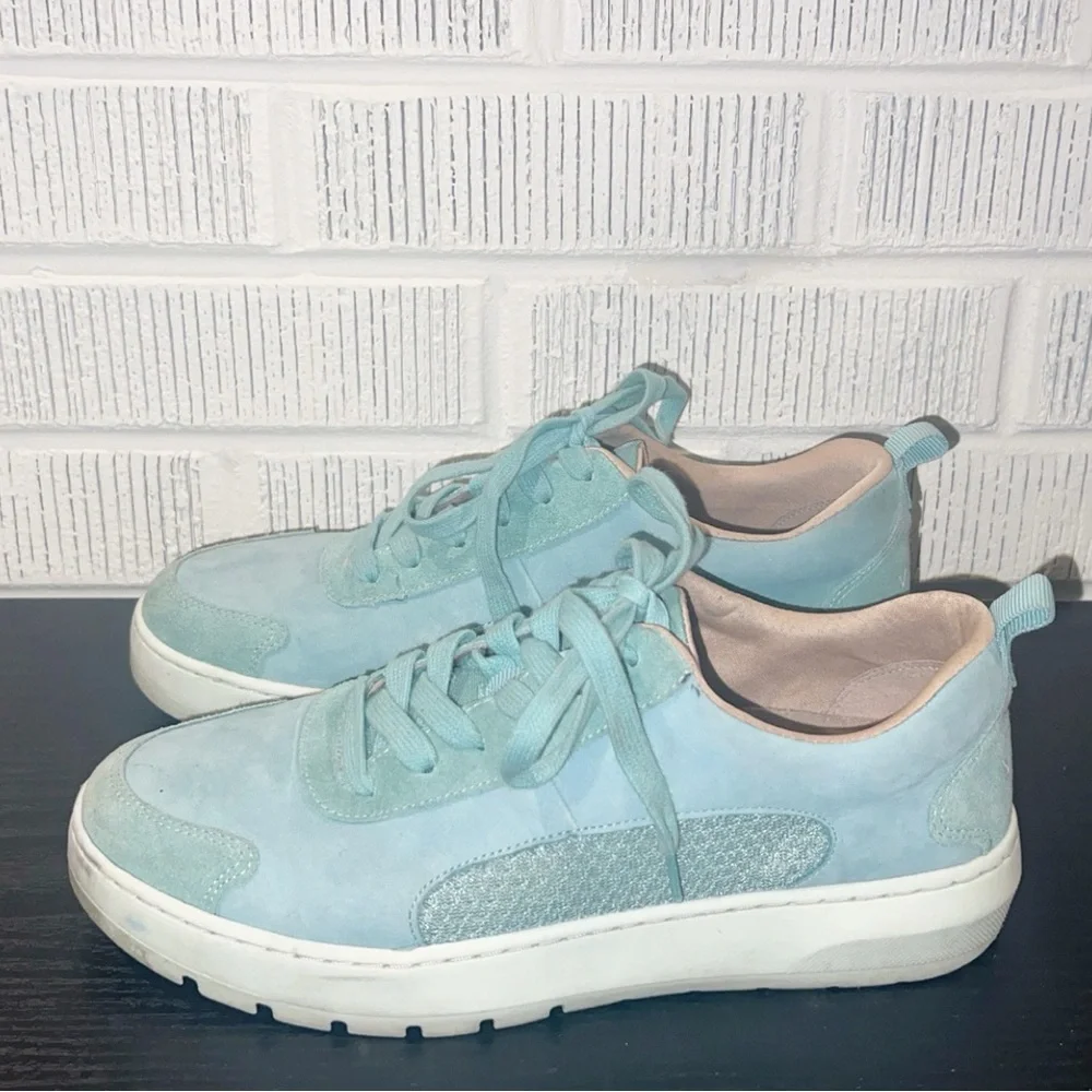 VIONIC Teal Suede Platform Sneaker